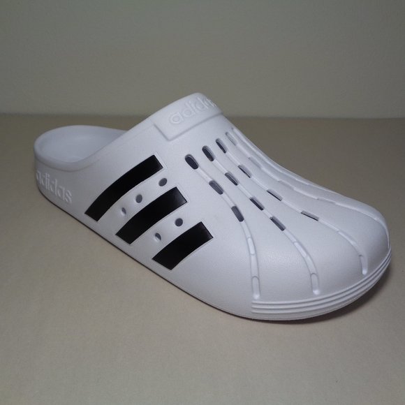 Adidas Size 11 M ADILETTE White Black Clogs Slides Sandals New Men\'s Shoes main image 16
